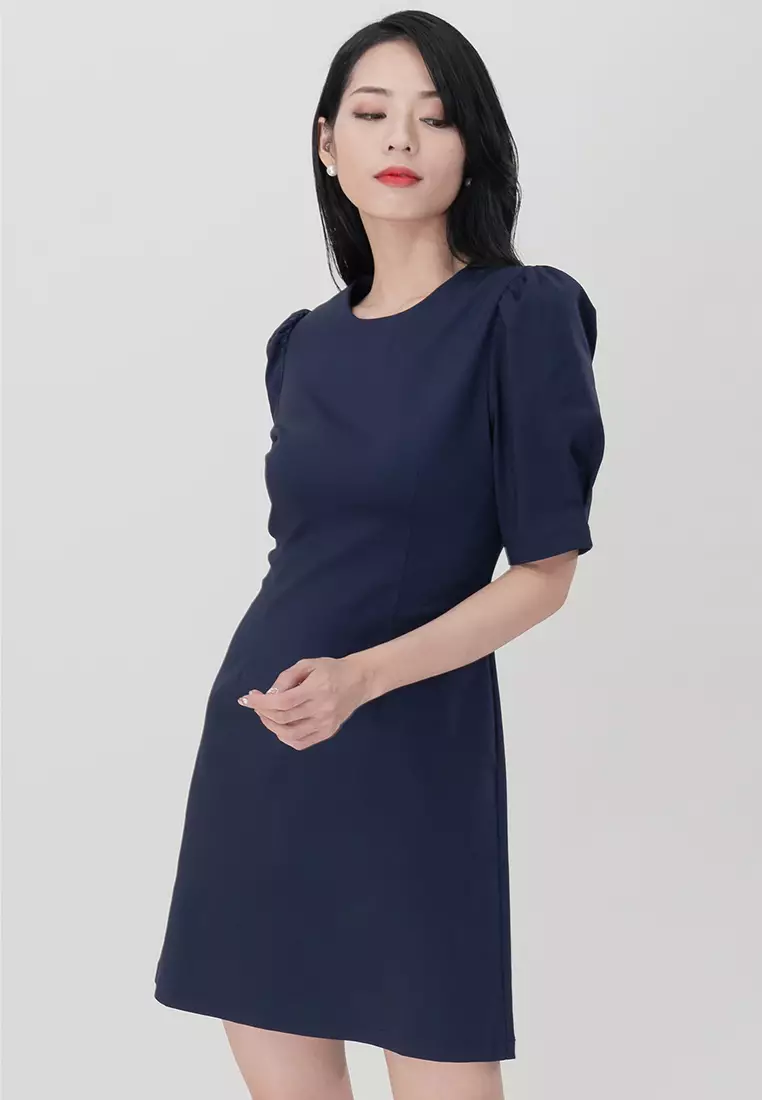Round Neckline Mini Dress