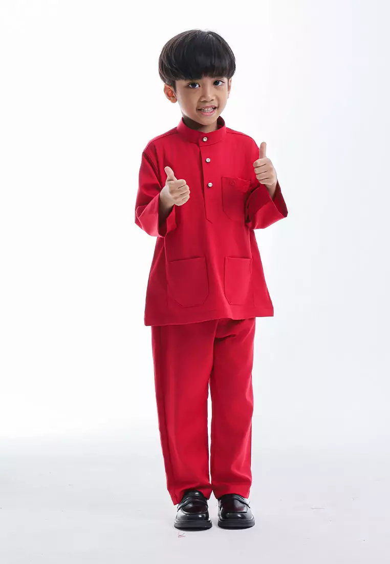 Alain Delon Baju Melayu Cekak Musang Budak - 19026504-75HauteRed