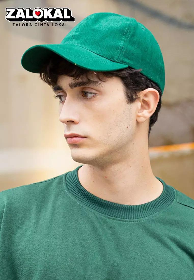 Topi Casual Polos Sport Besi Baseball Cap Tumblr Hat Hijau