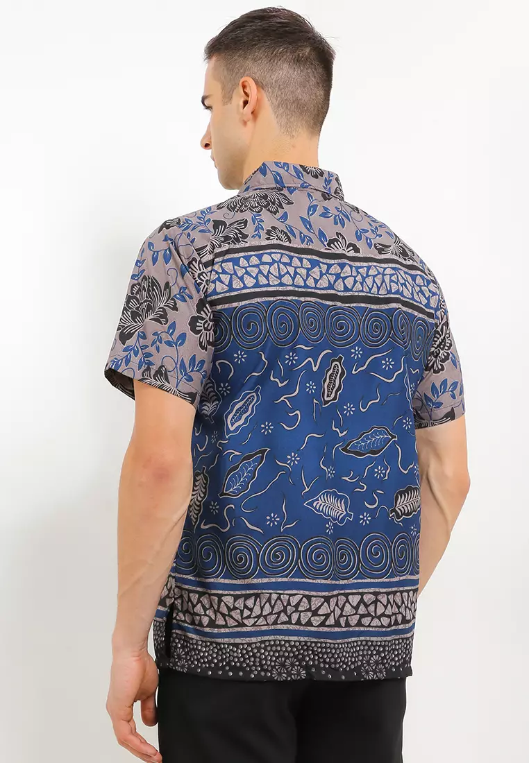 Awandana Kemeja Batik Exclusive Premium Pria Casual Modern Lengan Pendek