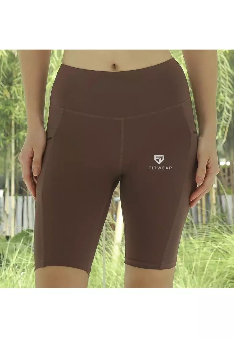 Fitwear - Legging / Celana Pendek Olahraga LESLEY POCKET - CHOCOMILO POCKET WEB