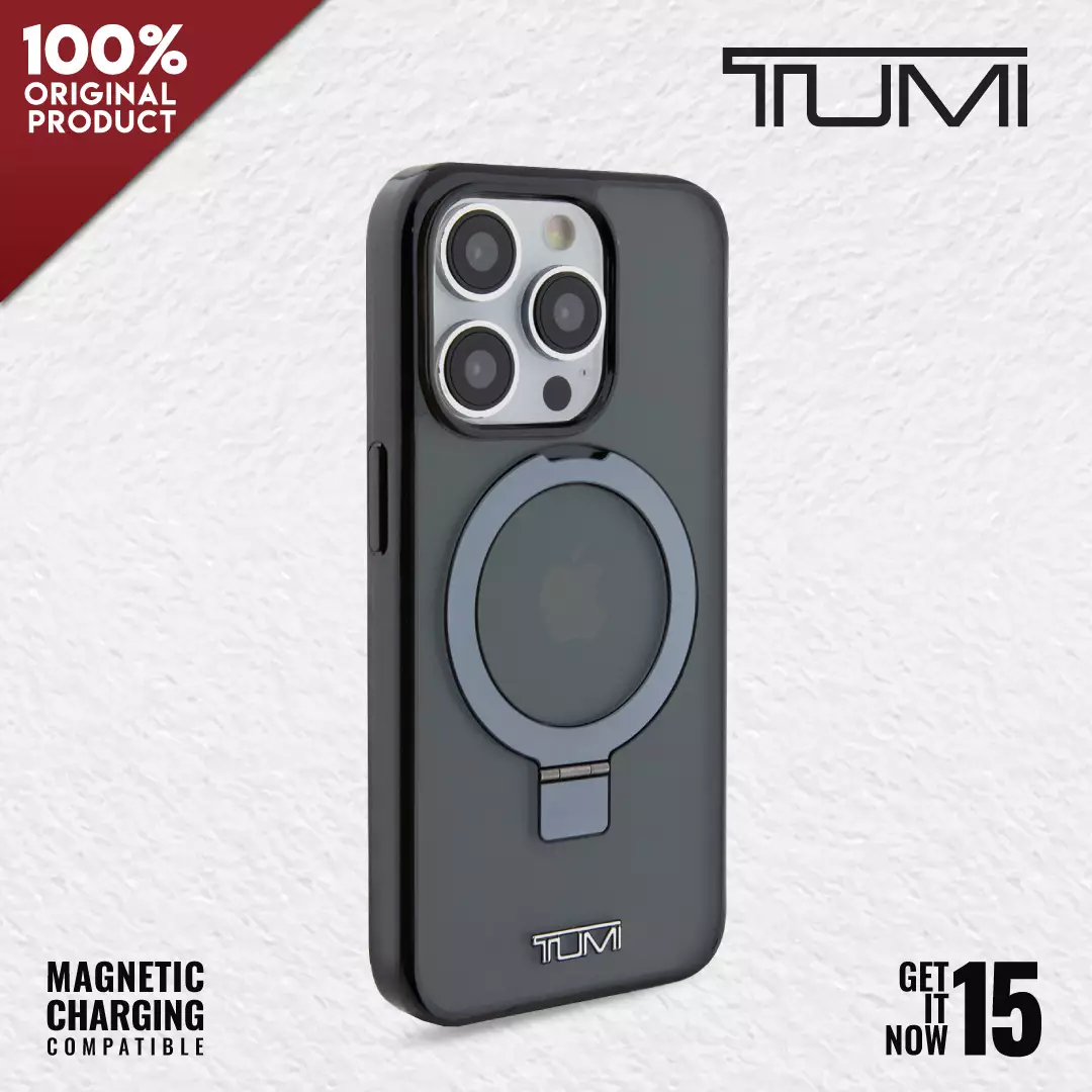 Jual Tumi Case IPhone 15 Pro TUMI MagSafe PC/TPU Metal Stand Black