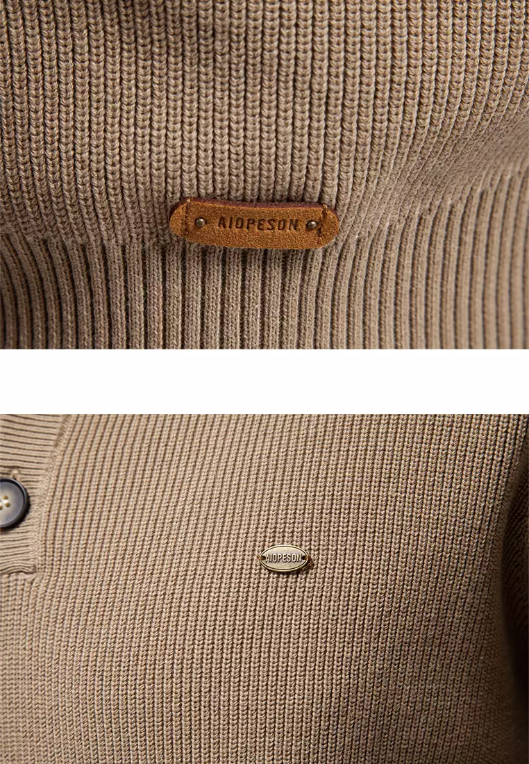Henley Neck Knit Sweater AX-SW833