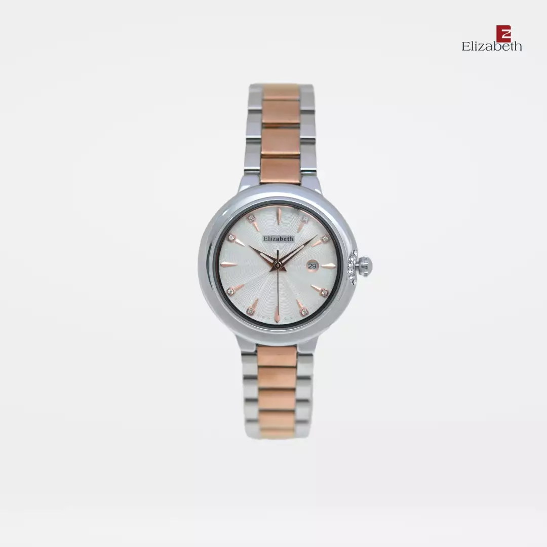 Jam Tangan Wanita - Elizabeth | Chain Strap 2201-0904 | Silver-Rose