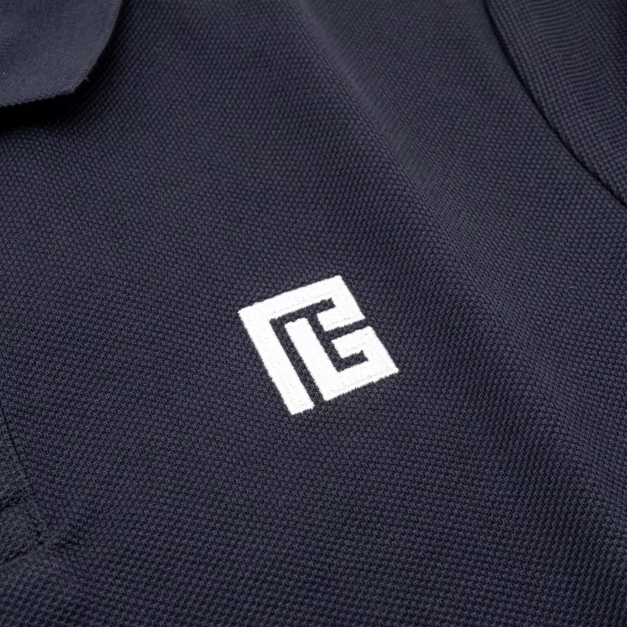 Embroidered PB Logo Cotton Polo Shirt Navy Blue