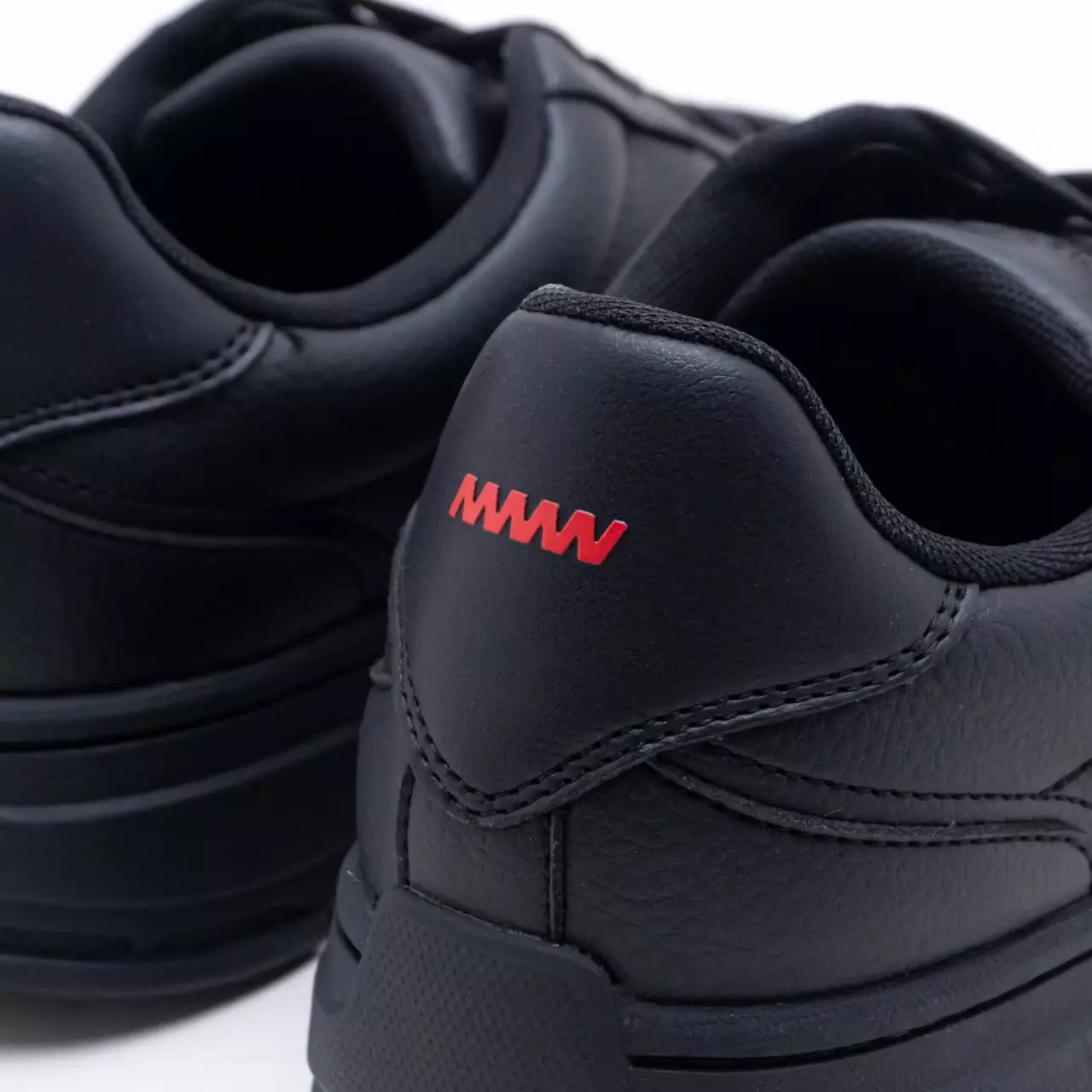 Faux Leather Trainers with Zigzag Detailing Sneakers Black