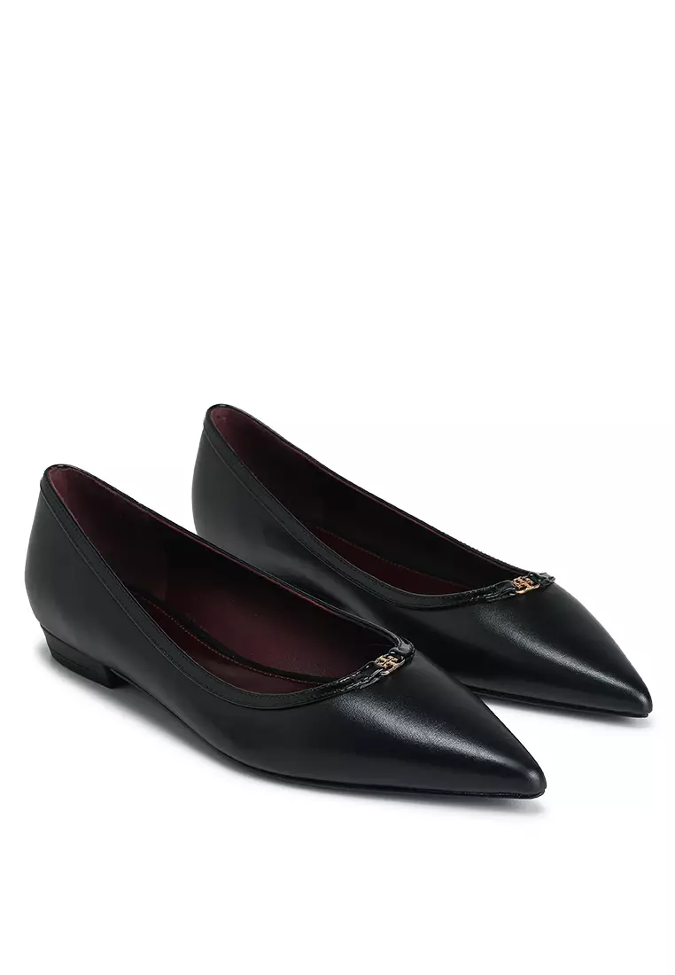 Jual TORY BURCH Double T Buckle Flat Pointed-Toe Flats (nt