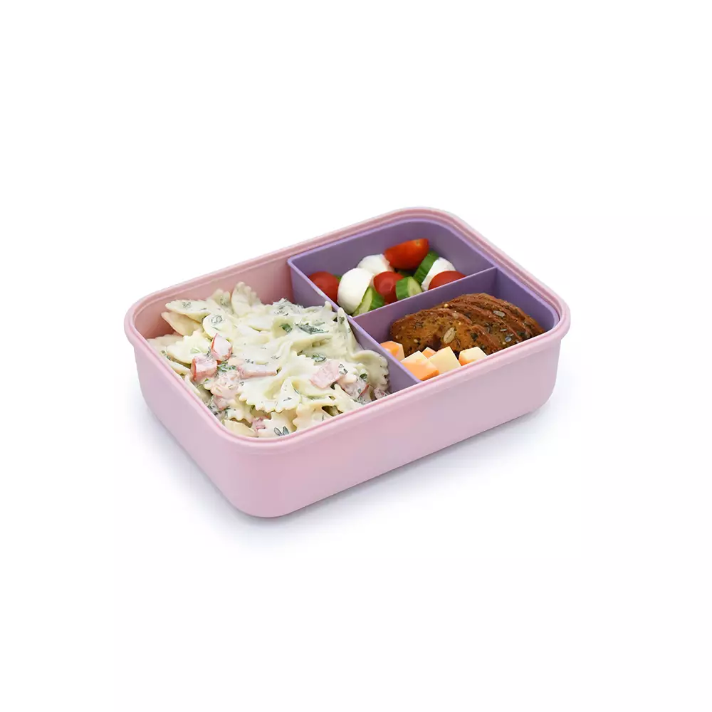 Melii Baby Bento Box with Removable Compartments - 1250 ml - Pink - tempat makan anak