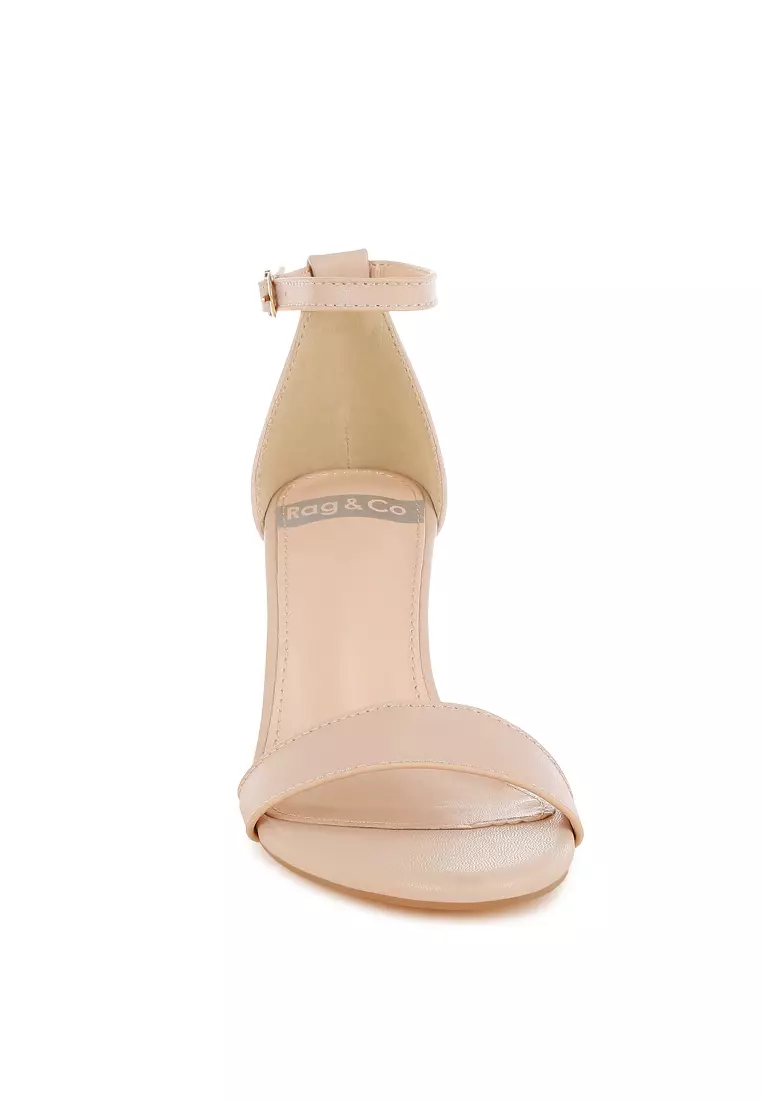 Genuine Leather Slim Wedge Heel Sandals