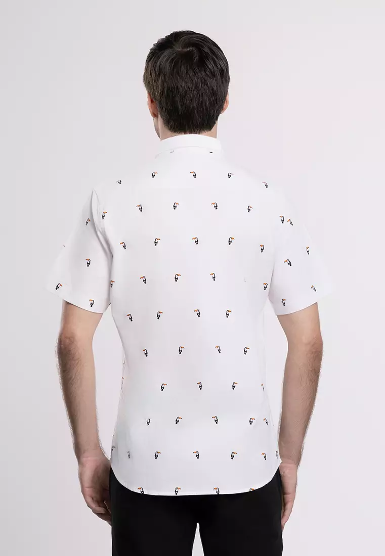 MOC Kemeja Lengan Pendek Pria GODRIC-WHITE