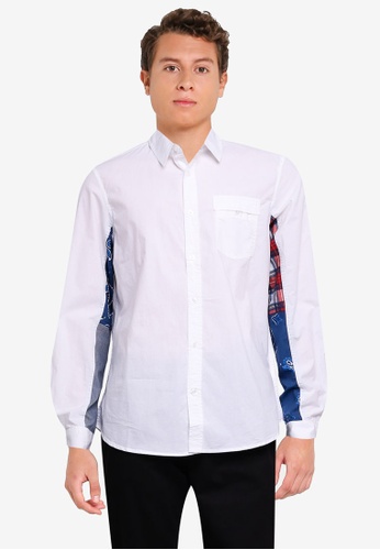 Desigual white Long Sleeve Print Shirt B3604AA31B12DFGS_1