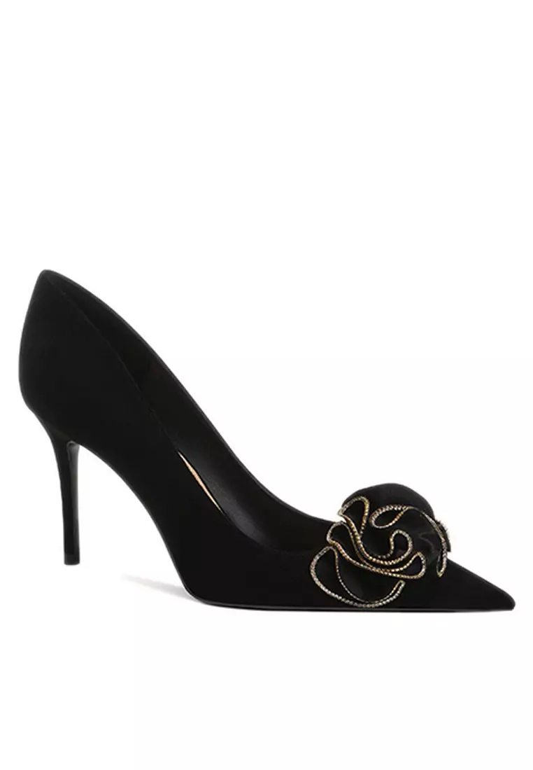 Discount on Twenty Eight Shoes  shoes - SKU: 6cm Floral Pointed Suede Wedding Heels Px708-78