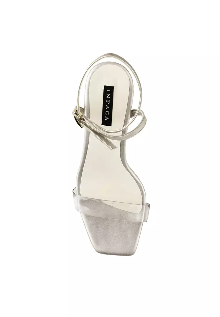 Hilary Acrylic Transparent Heels With Ankle Strap
