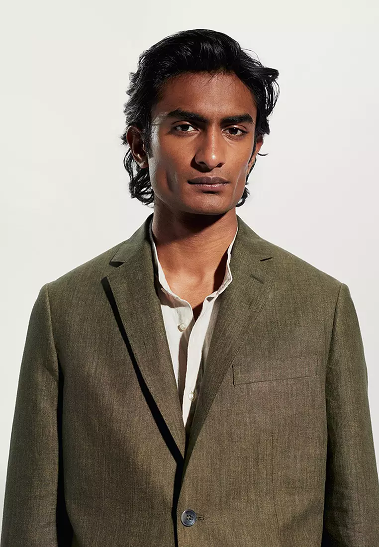 100% Linen Slim-Fit Suit Jacket