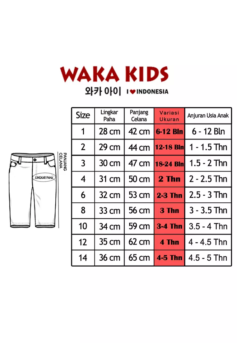 Wakakids Celana Jeans Anak Perempuan Bunga Pink Usia 6 Bulan Hingga 6 Tahun 013 Vench