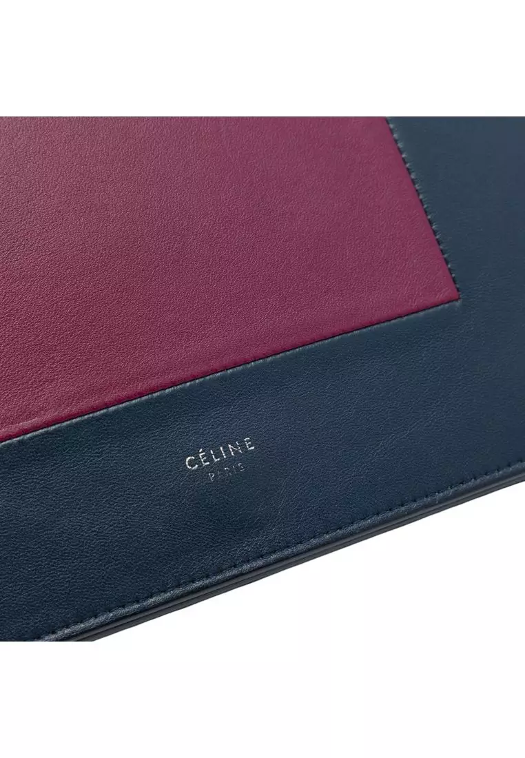 Pre-Loved Celine Leather Frame Wallet On Chain