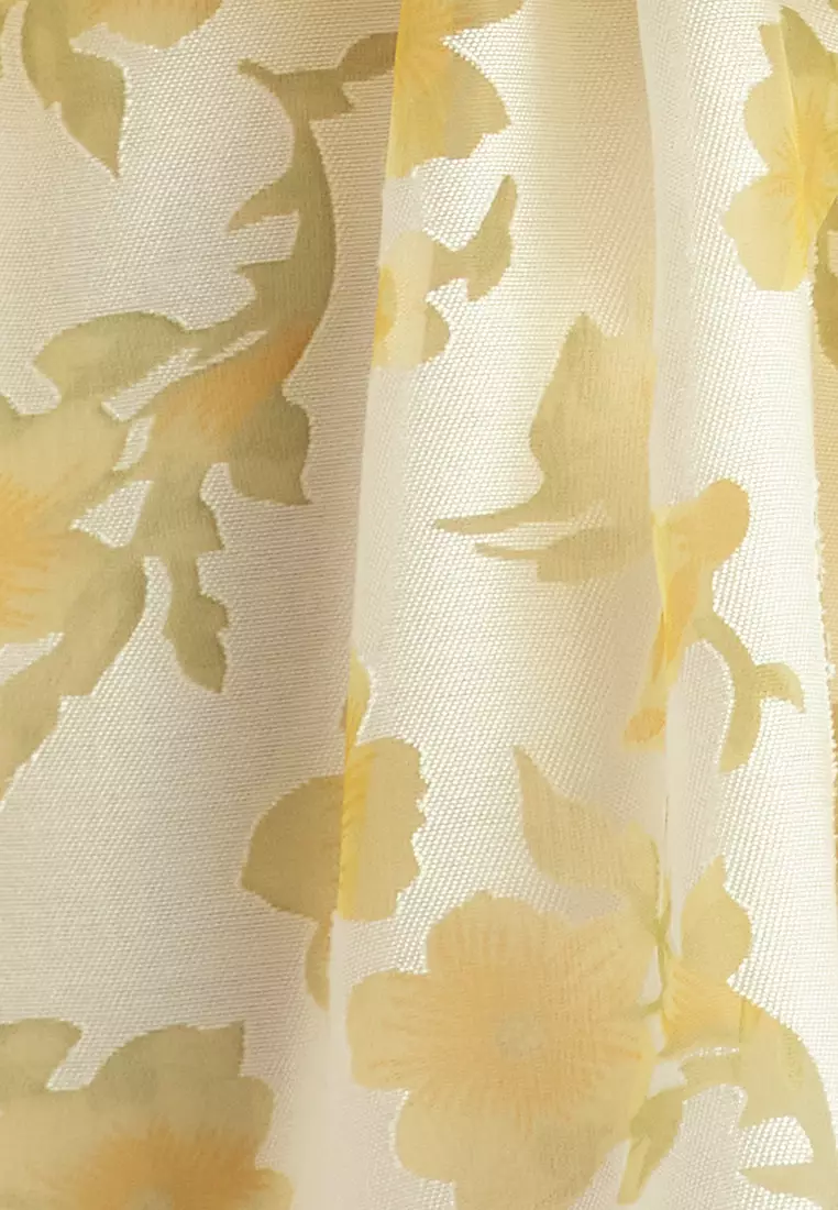 Ruffled Floral Organza Dress