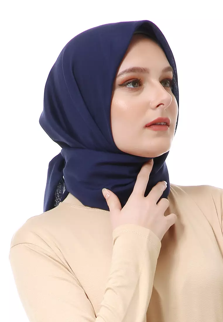 Vierra Jilbab Segiempat Paris Polos Premium Best Style - Navy
