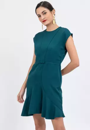 green emerald velvet dress MORANA DRESS