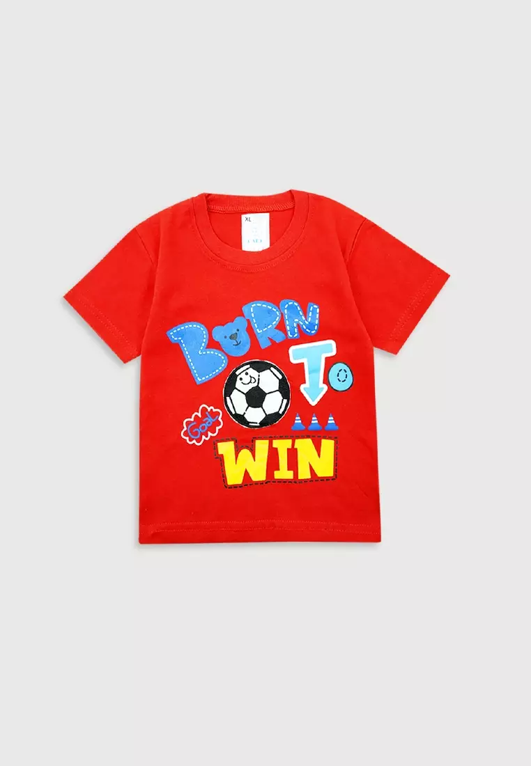 Wakakids Setelan Anak Laki Laki Celana Jogger Soccer Ball 3428 Merah