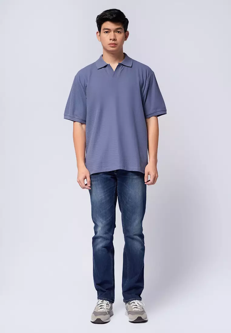 Short Sleeve Textured Polo Shirt