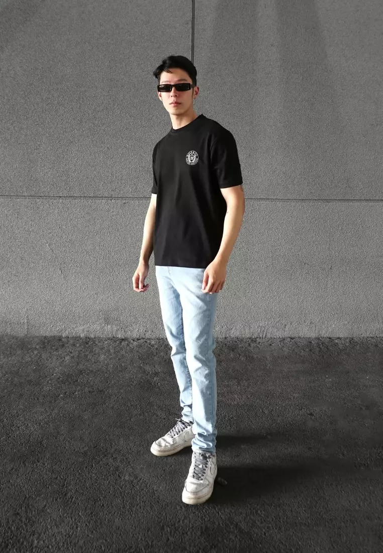 Kale Evan Black / Cotton Cloudy / Kaos Boxy Fit / Kaos Korea / Atasan Kaos Pria / Kaos Basic Pria