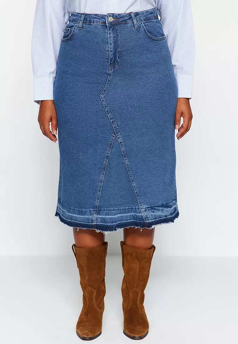 Plus size denim skirt sale malaysia