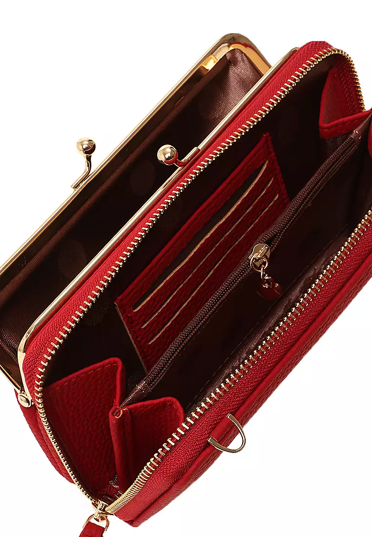 Tas Selempang Wanita Sling Bag Dompet Hp Multifungsi Many Slot Material PU Leather ORIGINAL