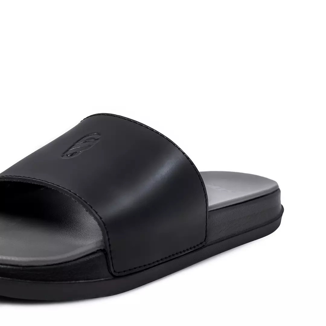 Sandal Pria Slide Footstep Footwear - Symbol V2 Full Black