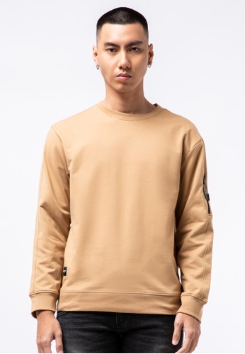 TIRAJEANS brown Sleeve Pocket  Sweatshirt 64802AAF273367GS_1
