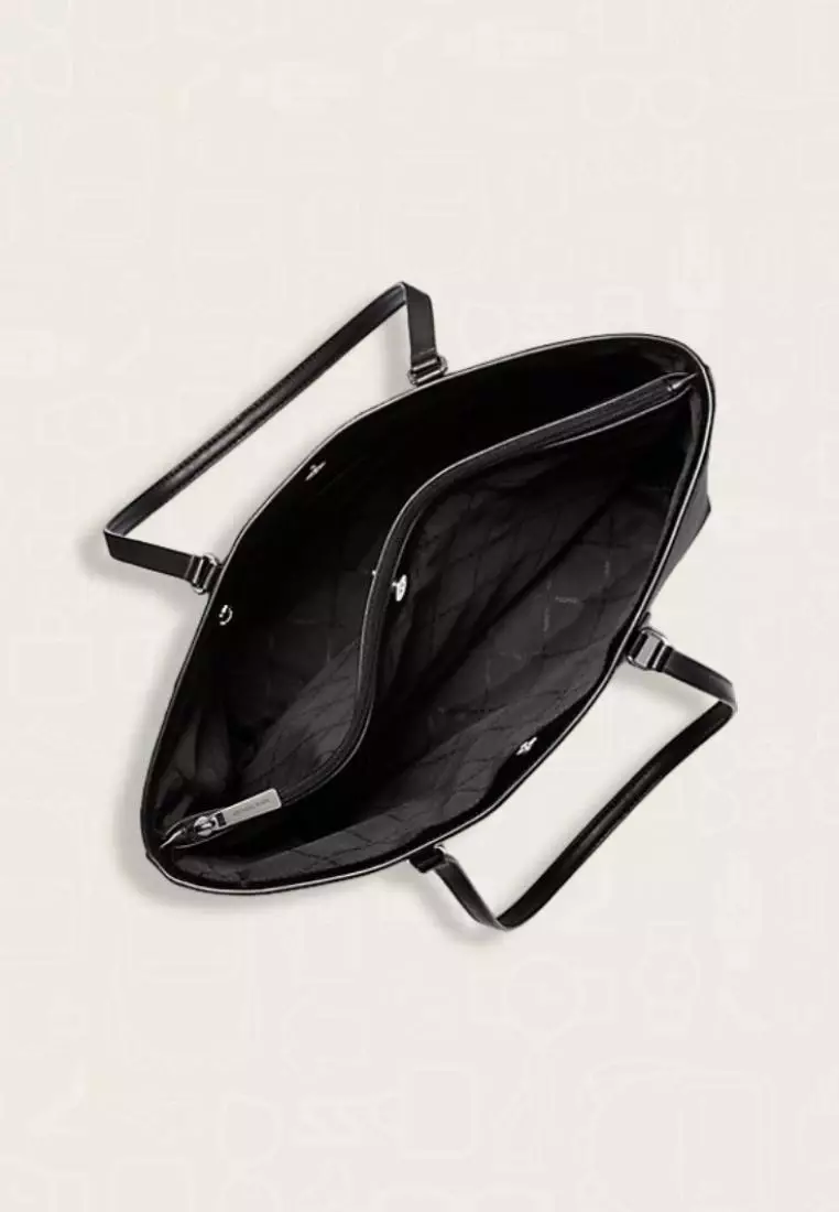 Michael Kors Sheila Large Signature Logo and Metallic Tote Bag Black