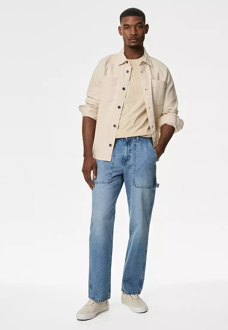 Pure Cotton Henley T-Shirt