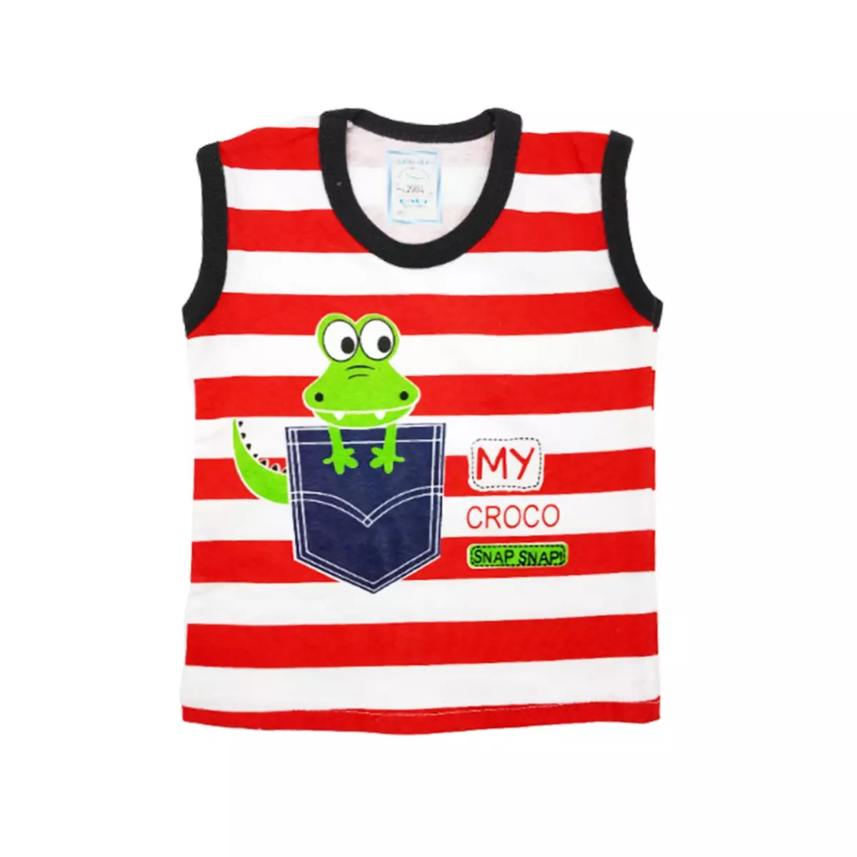 Wakakids Baju Singlet Bayi Anak Laki Laki Motif My Croco Setelan Celana Kaos 2984 Navy