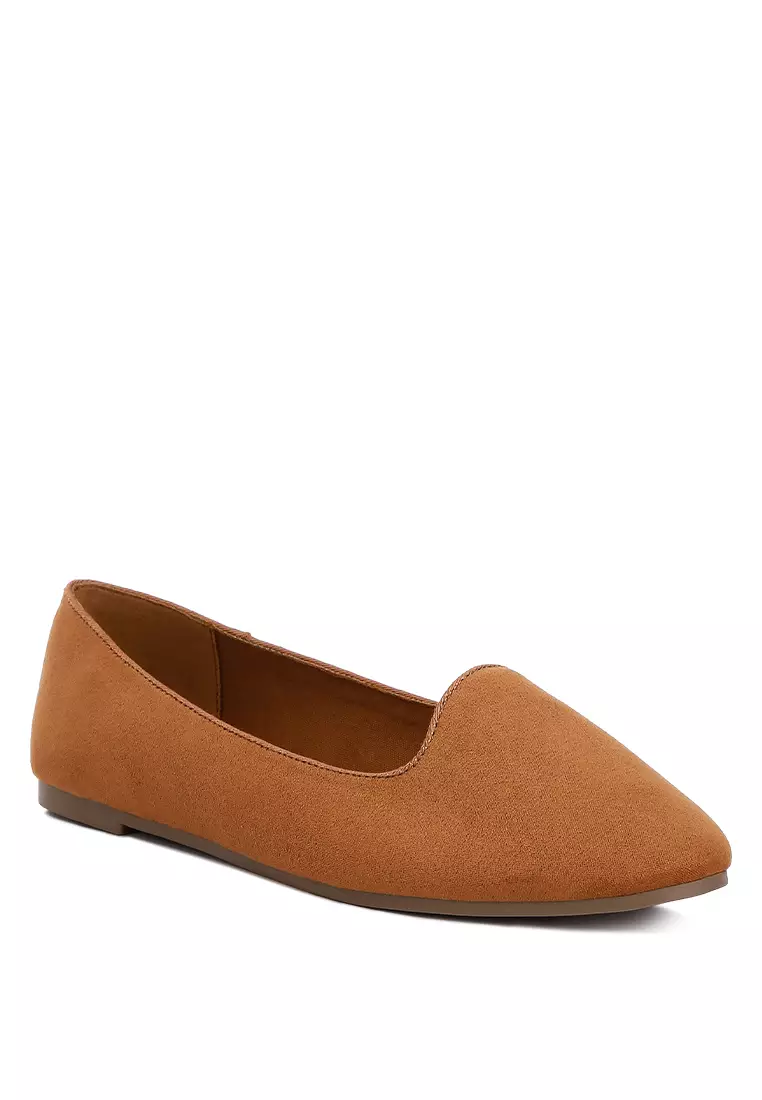 Tan Casual Flat Ballerinas