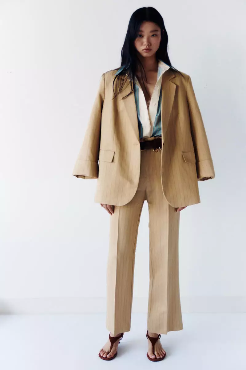 Tailored linen-blend trousers