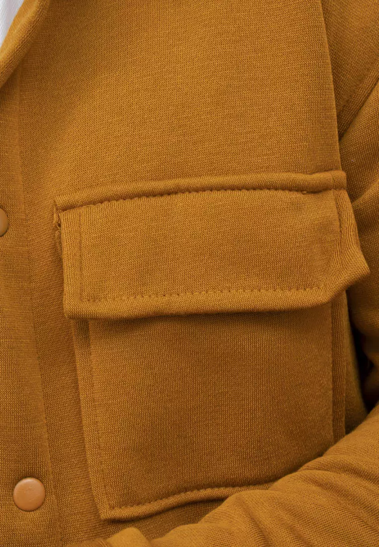 Houseofcuff Jaket Kemeja Casual Soft Fleece Mustard