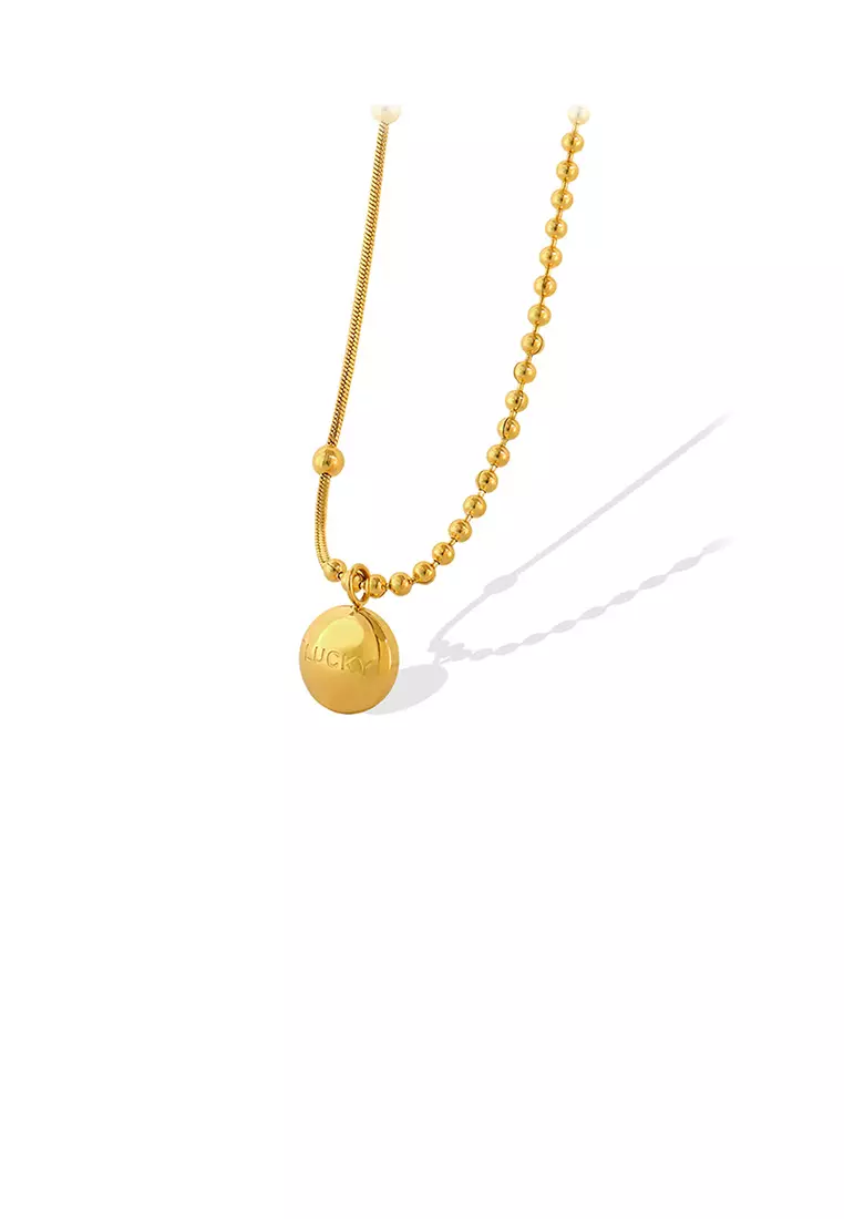 Gold chain round pendant on sale