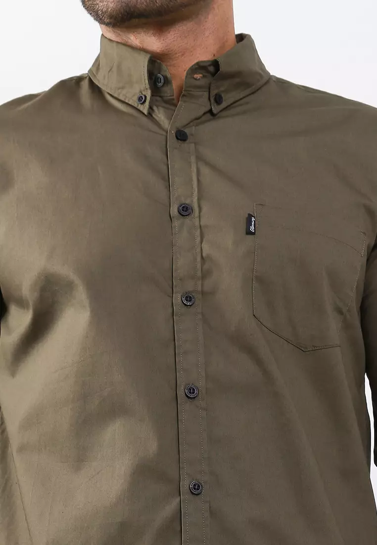 Worn Cortans Kemeja Panjang Army