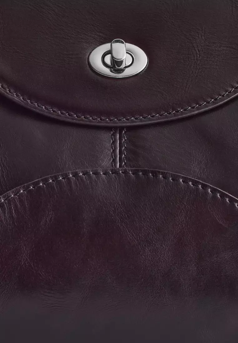 Curved Suede Shoulder Bag