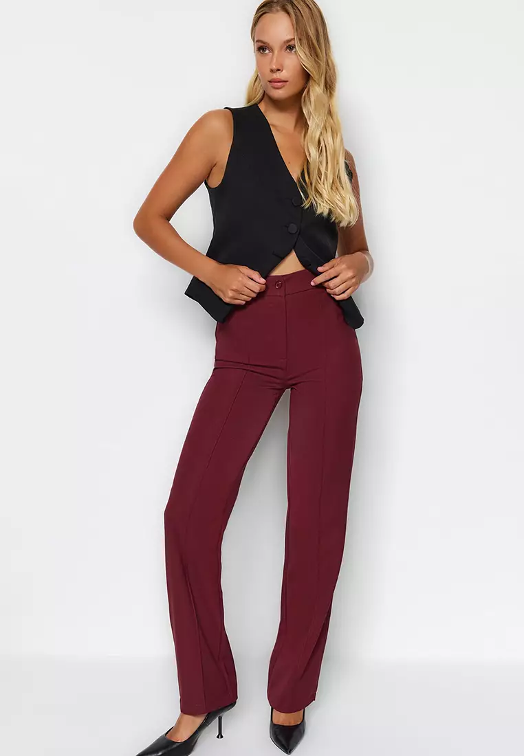 High Waist Straight Cut Trousers