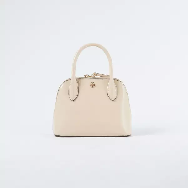 Tas TORY BURCH EMERSON DOME BEIGE SOFT LEATHER TOP HANDLE BAG WITH LS 100% ORIGINAL
