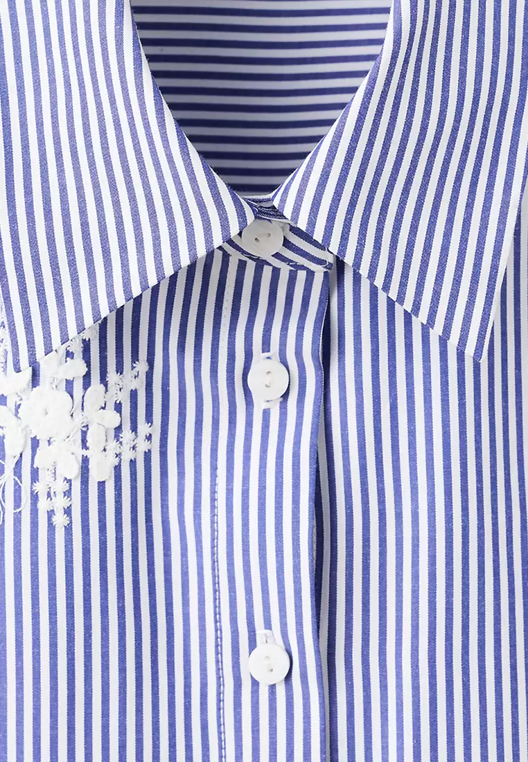 Embroidery Striped Shirt