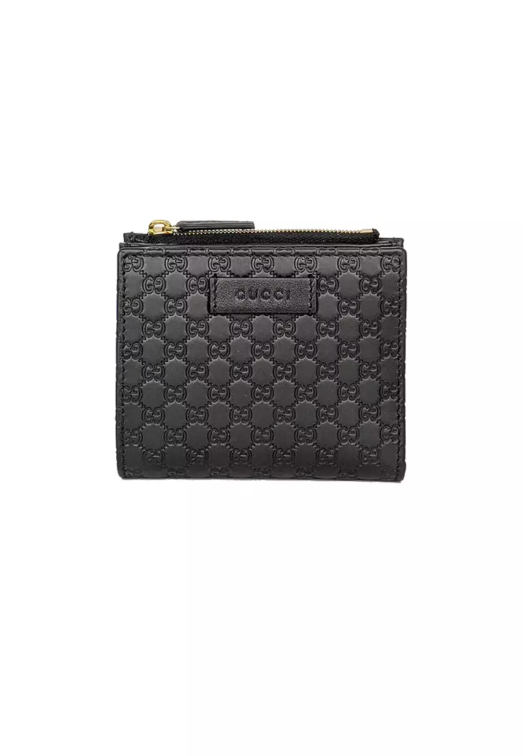 Gucci Micro GG Guccissima Leather Small Bifold Wallet Black 510318