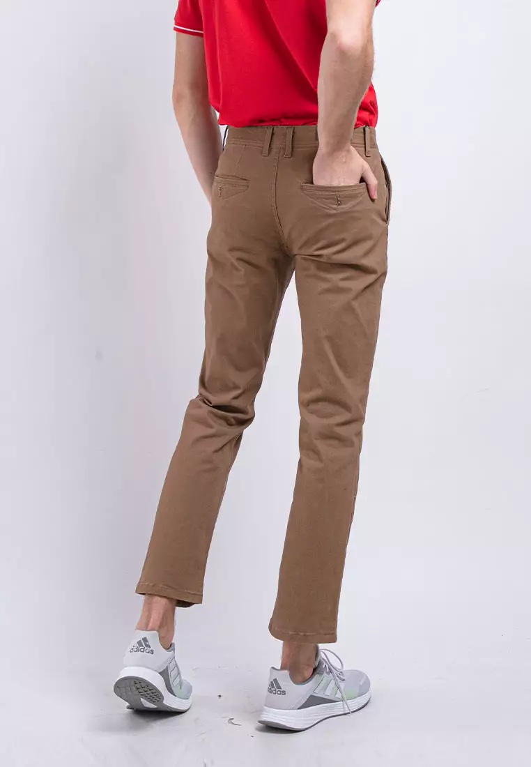 Forest Stretchable Chino Pants Trousers Straight Cut Khakis Pant Men Cotton Men Long Pants - 610197 - 13Khaki