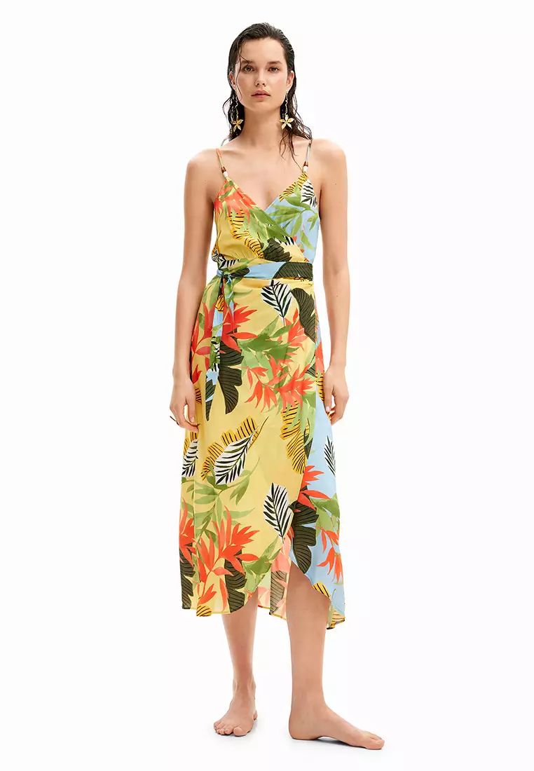Desigual Woman Tropical wrap midi