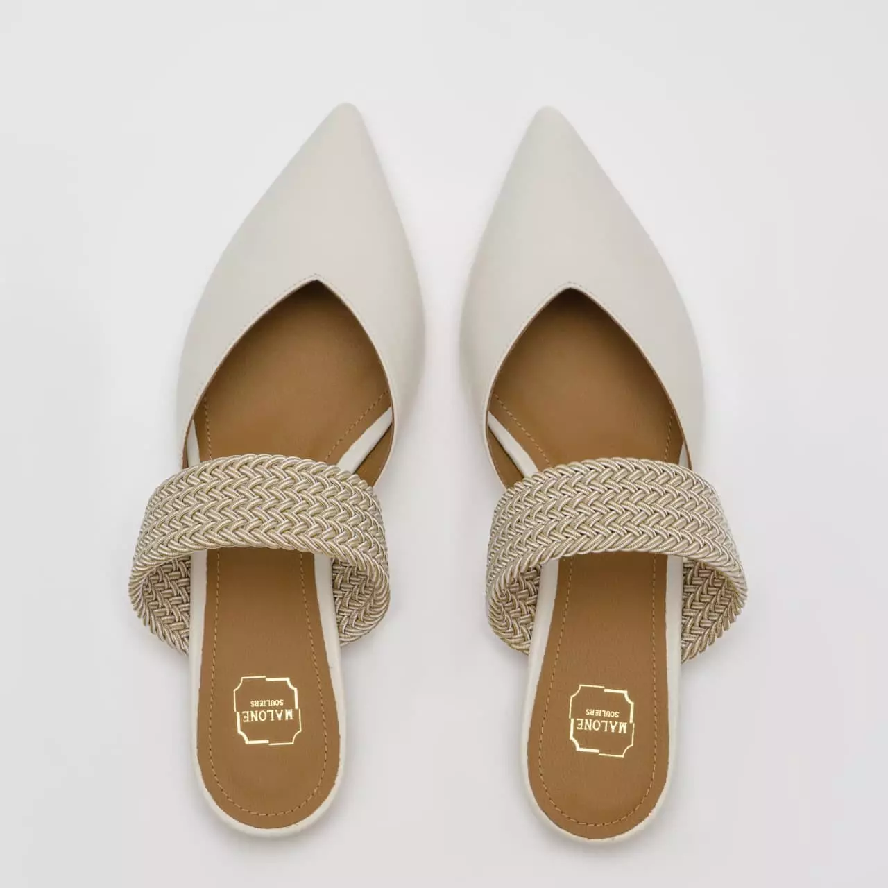 Jual Malone Souliers Malone Souliers Maisie Mules Flat Cream Original ...