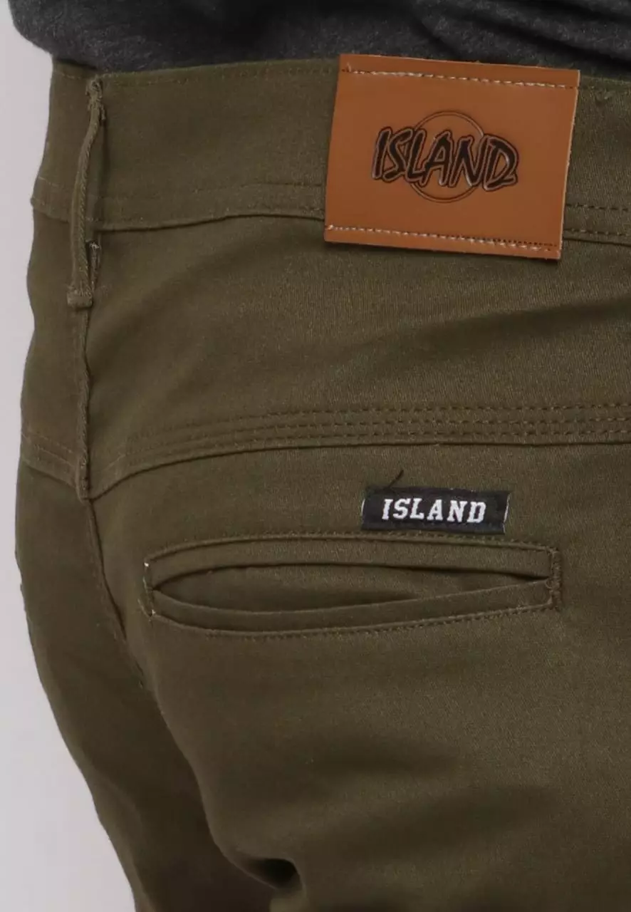 Celana Pria Panjang Chinos Hijau Army Slimfit
