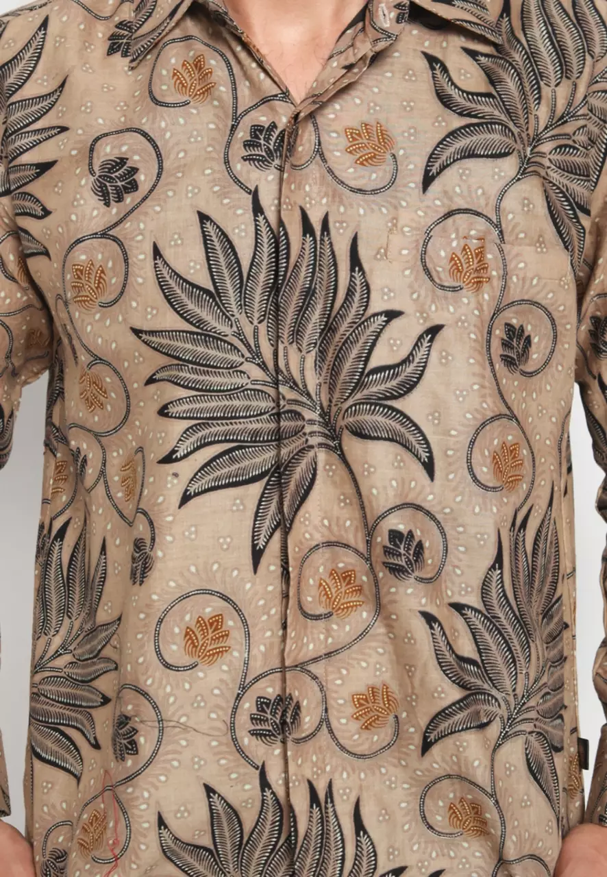 Kemeja Batik Pria Premium Slimfit Elegant Modern Lengan Panjang Rencasan