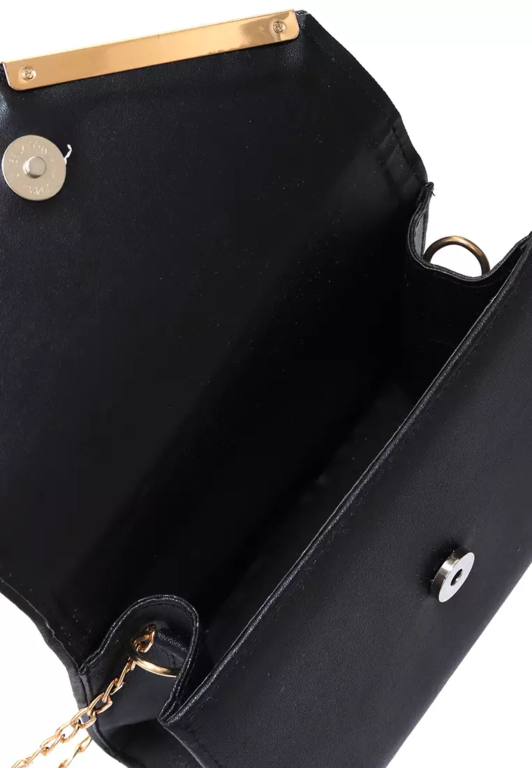 Michela Tas Selempang Wanita Rantai Premium Good Quality - Black