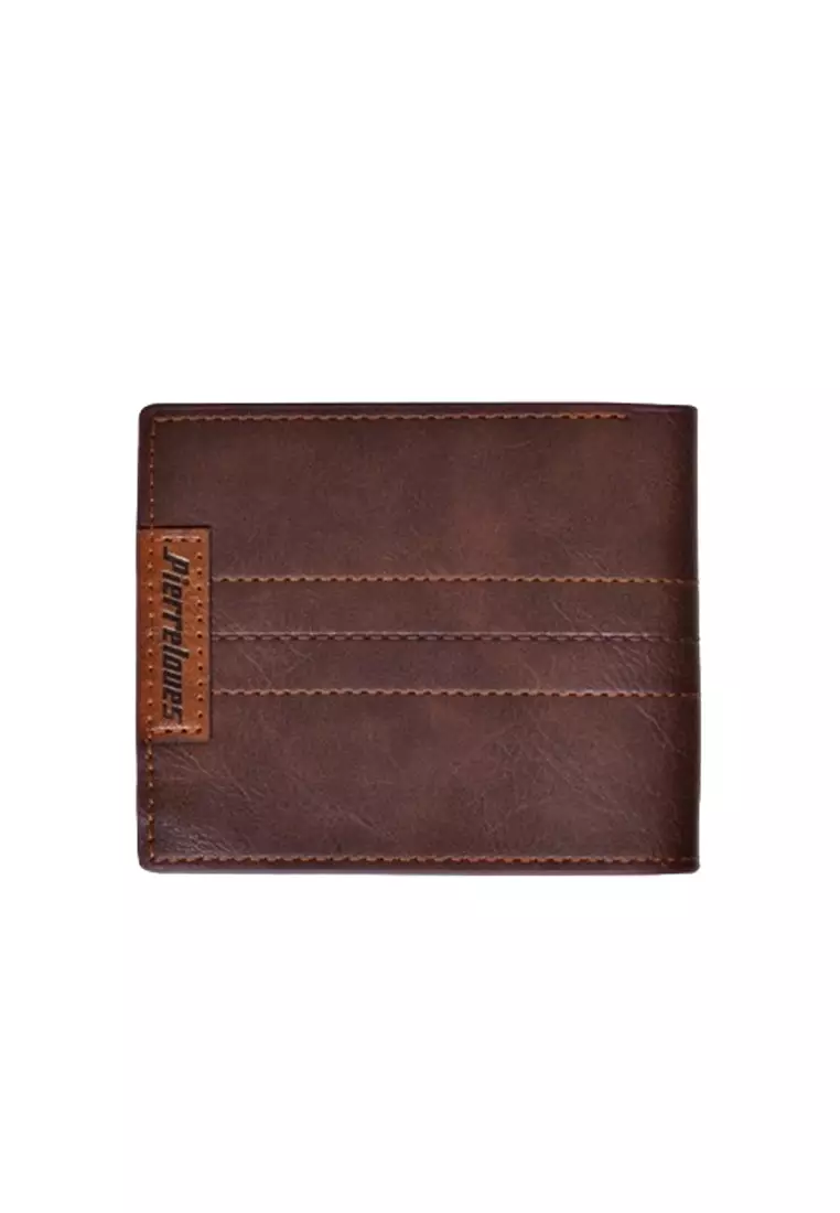 Dompet Lipat Pria Pendek Wallet Bahan Kulit PU Leather Premium BAEOS ORIGINAL - Brown
